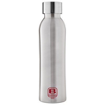 B Bottles Twin - Steel Brushed - 500 ml - Double wall thermal bottle in 18/10 stainless steel